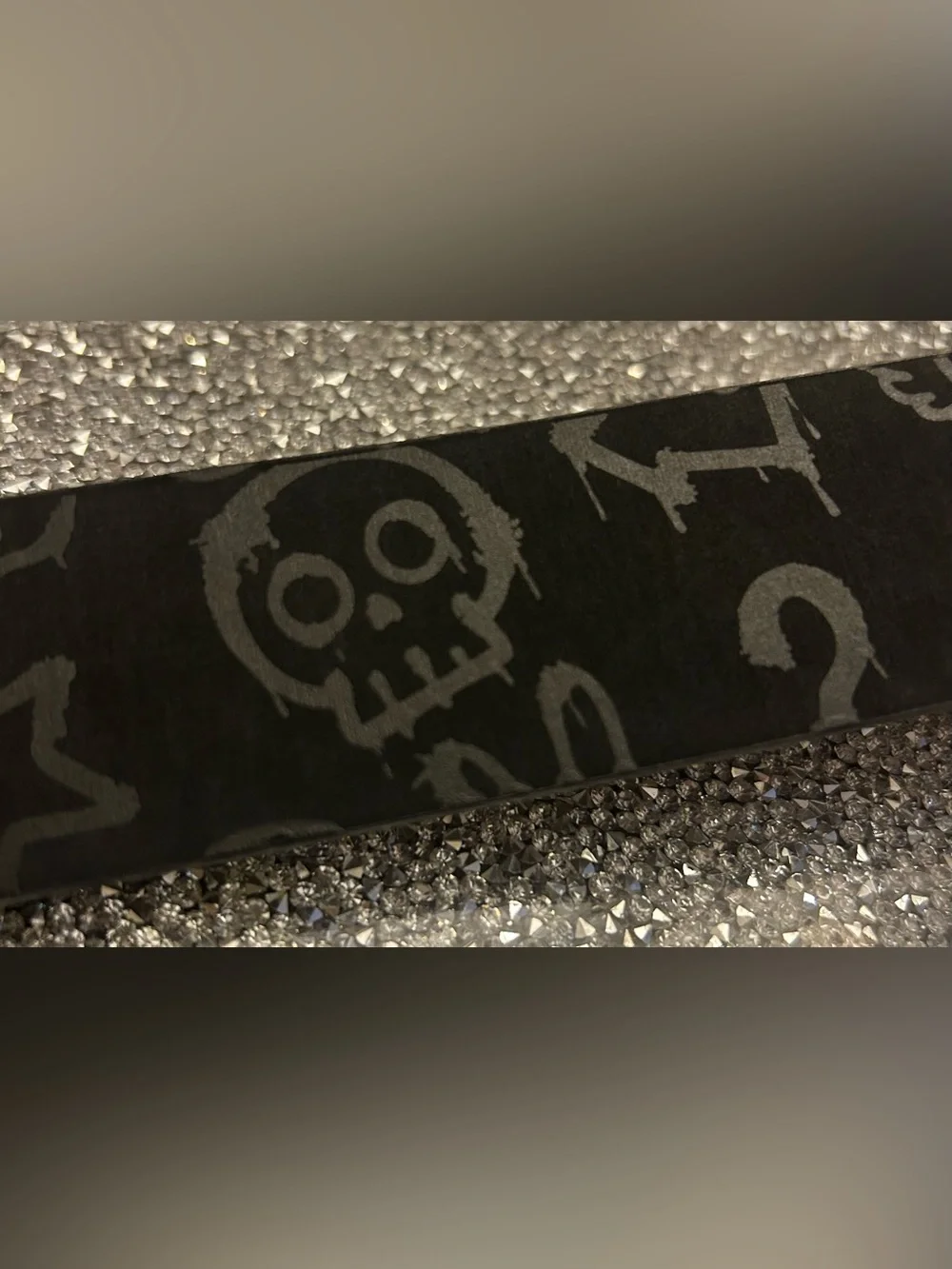 Men's Black Skull Print Leather Element Adult Reversible Belt XL 42-44